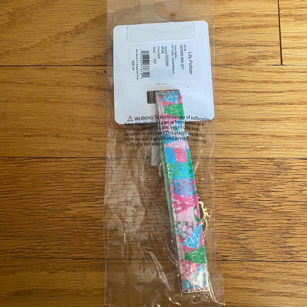 Lilly Pulitzer Pink & Green Floral Pet Collar - OS - Picture 3 of 4